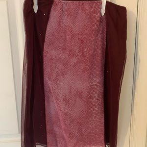 Vintage S snake skin print pink & red skirt Express with rhinestones!